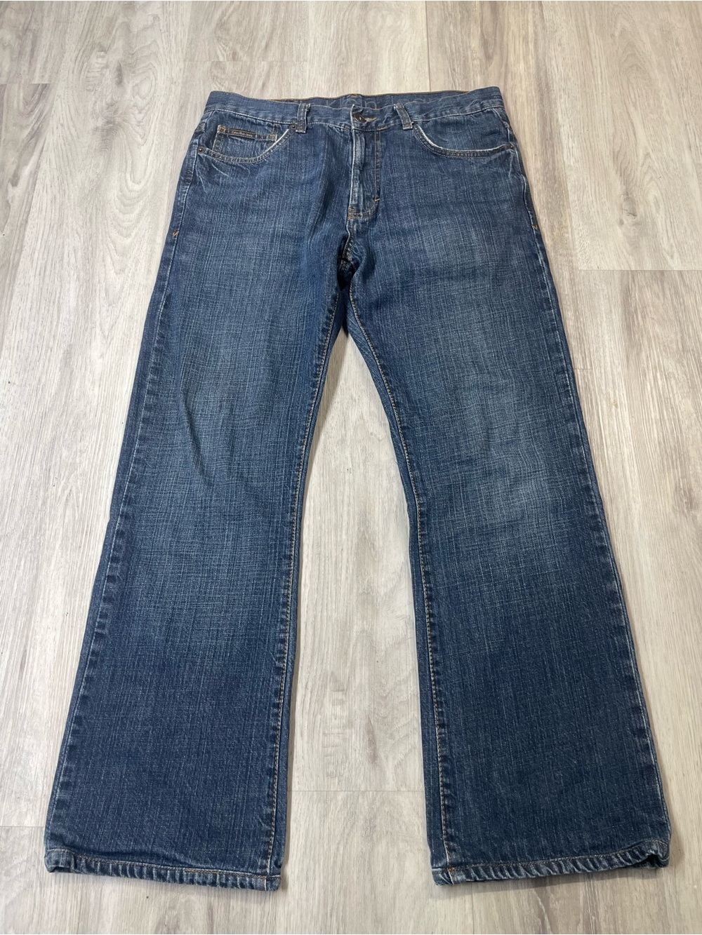 Calvin Klein Men's Bootcut Jeans in Dark Blue Wash